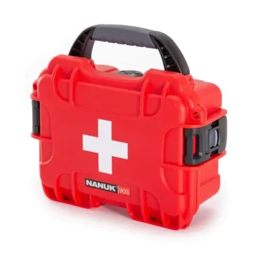 Photo de NANUK™ 903 - Valise de Protection Rouge avec Logo Premiers Secours
