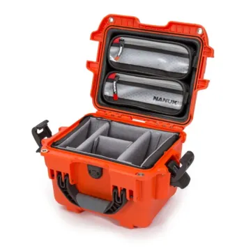 Photo de NANUK™ 908 - Valise de Protection Orange avec séparateur avec séparateur Kit Photo