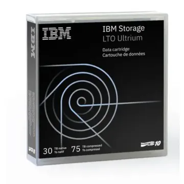 Cartouche IBM Storage LTO Ultrium 10 réinscriptible 30 To dans son boîtier