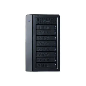 NAS Promise PegasusPro R8 64To – Vue avant avec 8 baies de disques