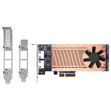 Carte d'extension PCIe QNAP QM2-2P2G2T avec 2 ports 2,5GbE et 2 emplacements SSD M.2 NVMe